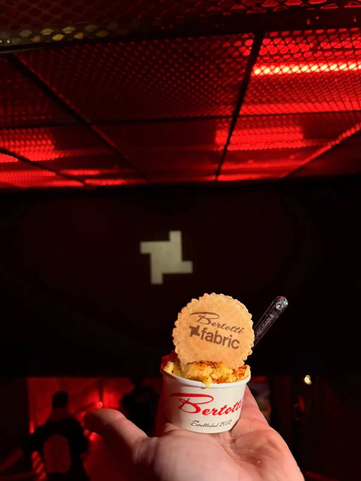 Bertotti gelato cup at fabric London nightclub