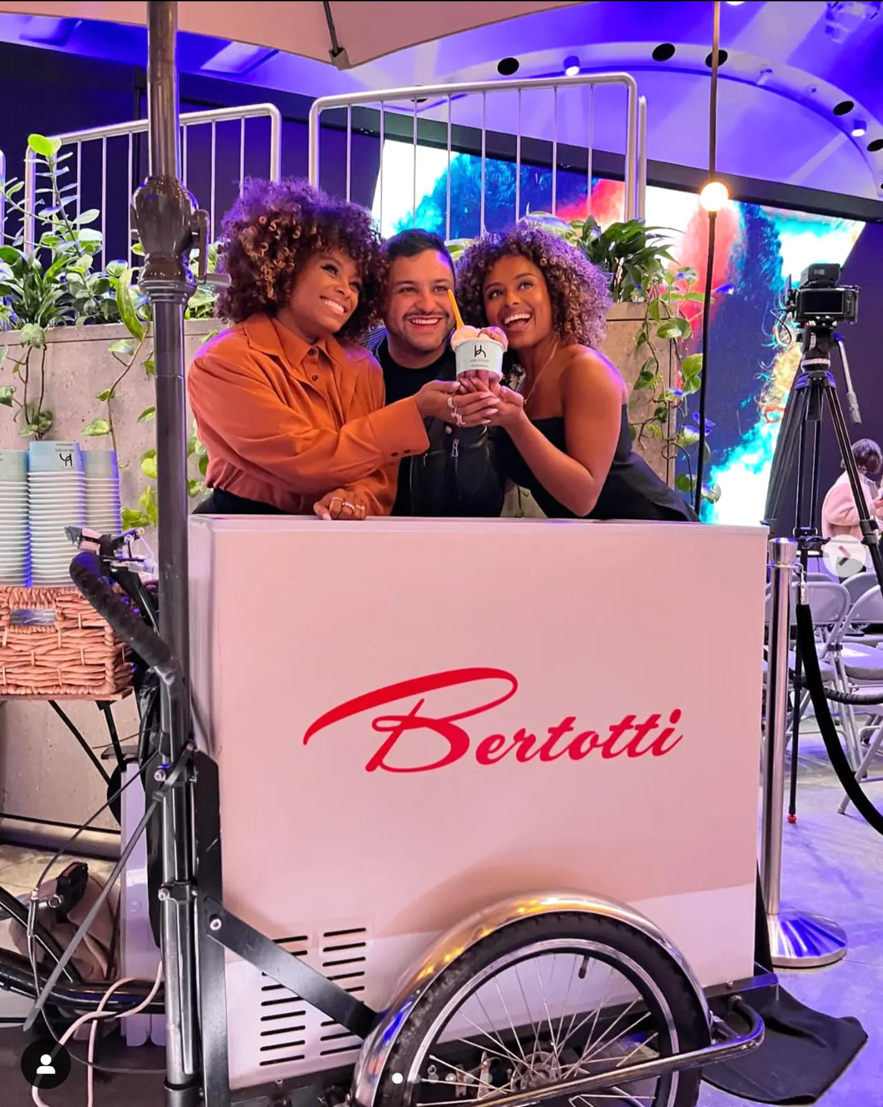 Bertotti gelato cart serving at a private event