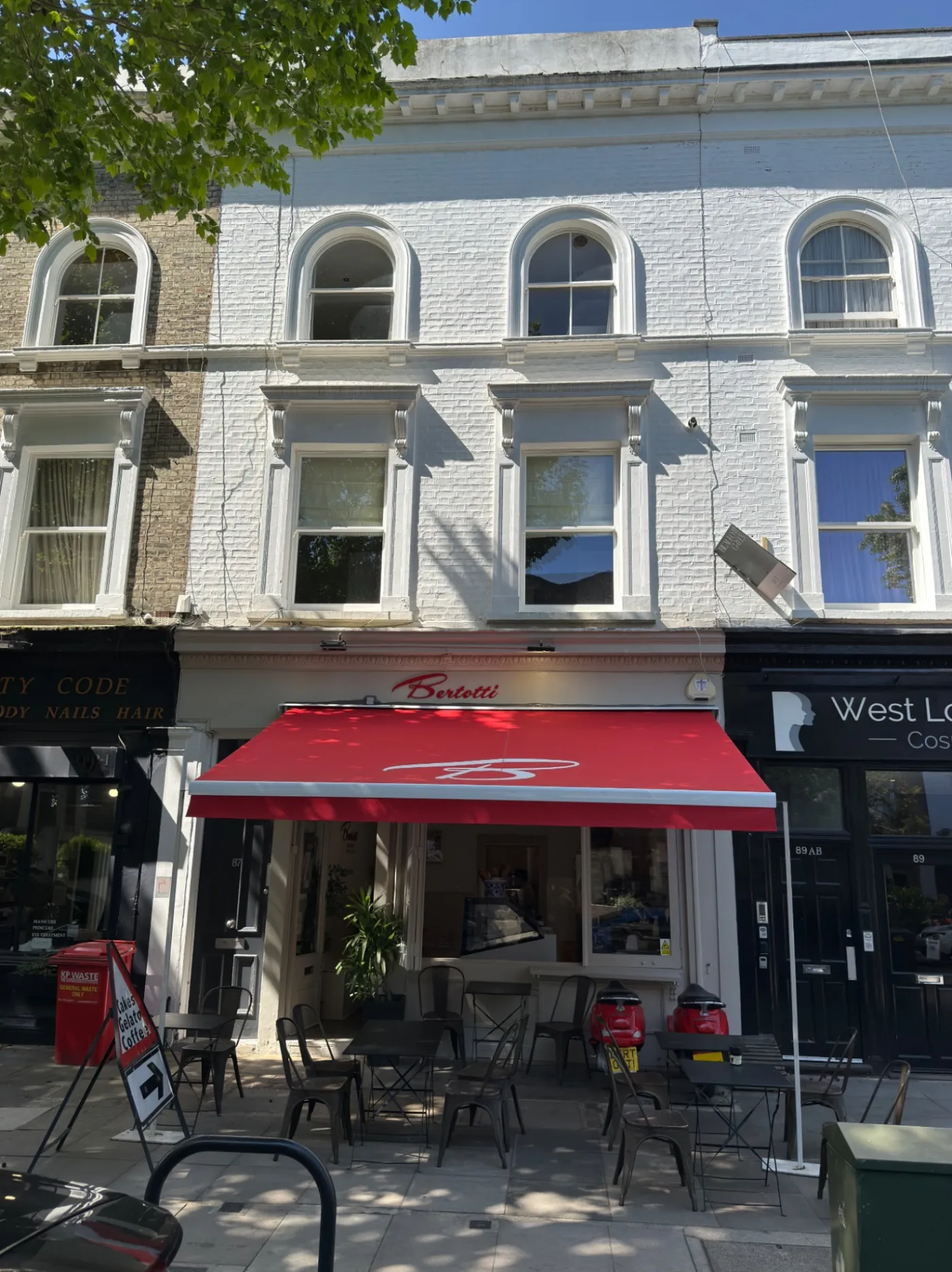 Bertotti Gelato shopfront on Hammersmith Grove