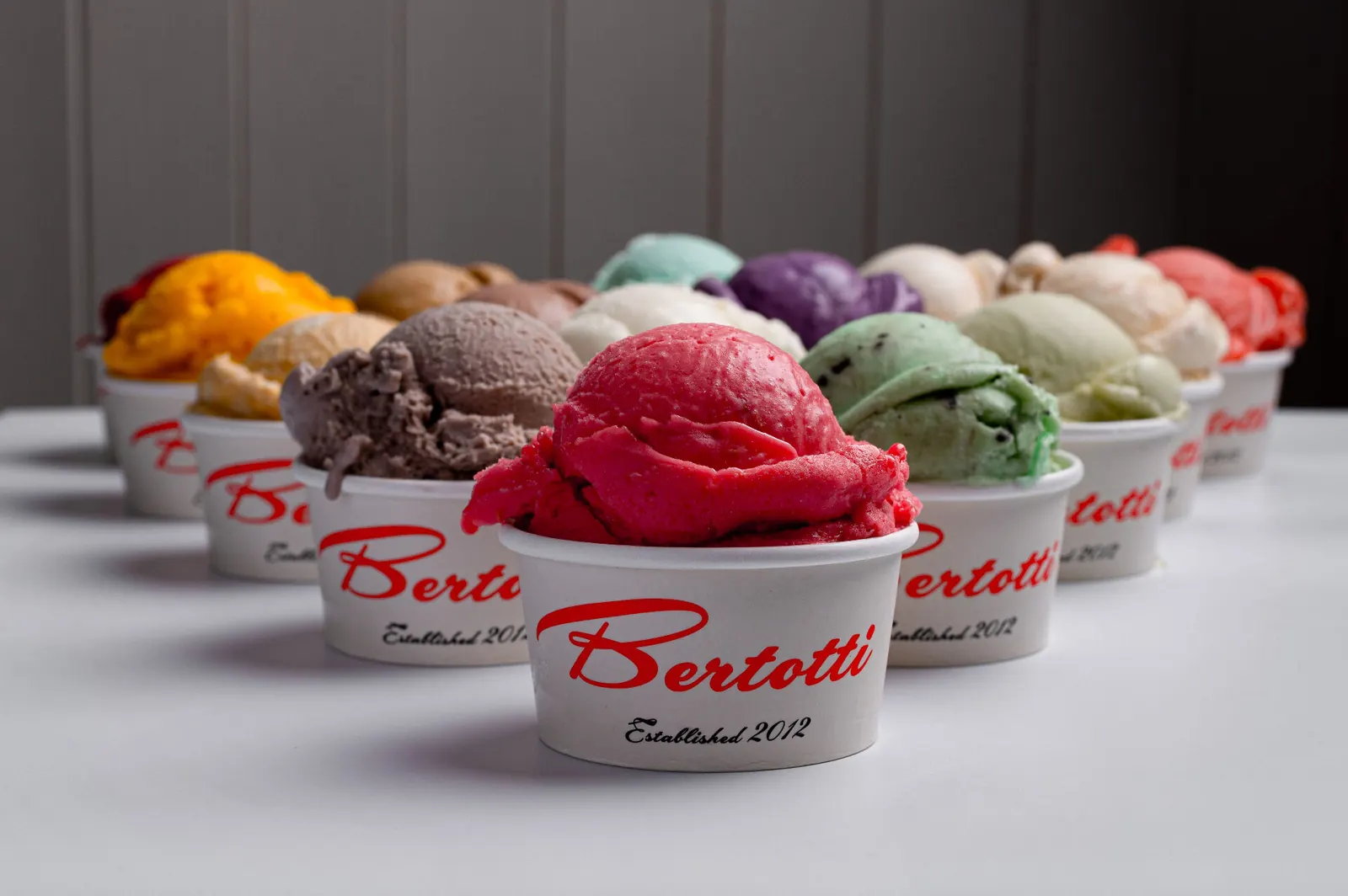 Bertotti gelato flavours line-up
